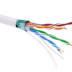 Информационный кабель экранированный F/UTP 4х2 CAT5E, PVC, белый