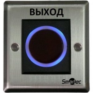 Кнопка ИК-бесконтактная, врезная, металлический корпус, НЗ/НР контакты, размер: 90х90х40 мм Smartec ST-EX121IR кнопка