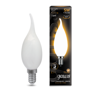 Лампа Gauss LED Filament Candle Tailed OPAL E14 5W 2700К 1/10/50