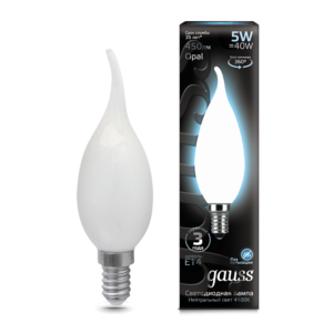 Лампа Gauss LED Filament Candle Tailed OPAL E14 5W 4100К 1/10/50