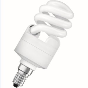Лампа люминесцентная энергосберегающая Е14 15Вт "спираль" 8000ч. тепло-белый 230В OSRAM