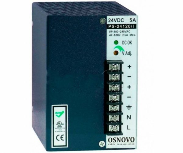 OSNOVO PS-24120/I блок питания 24 В, выходной ток 5А на DIN-рейку
